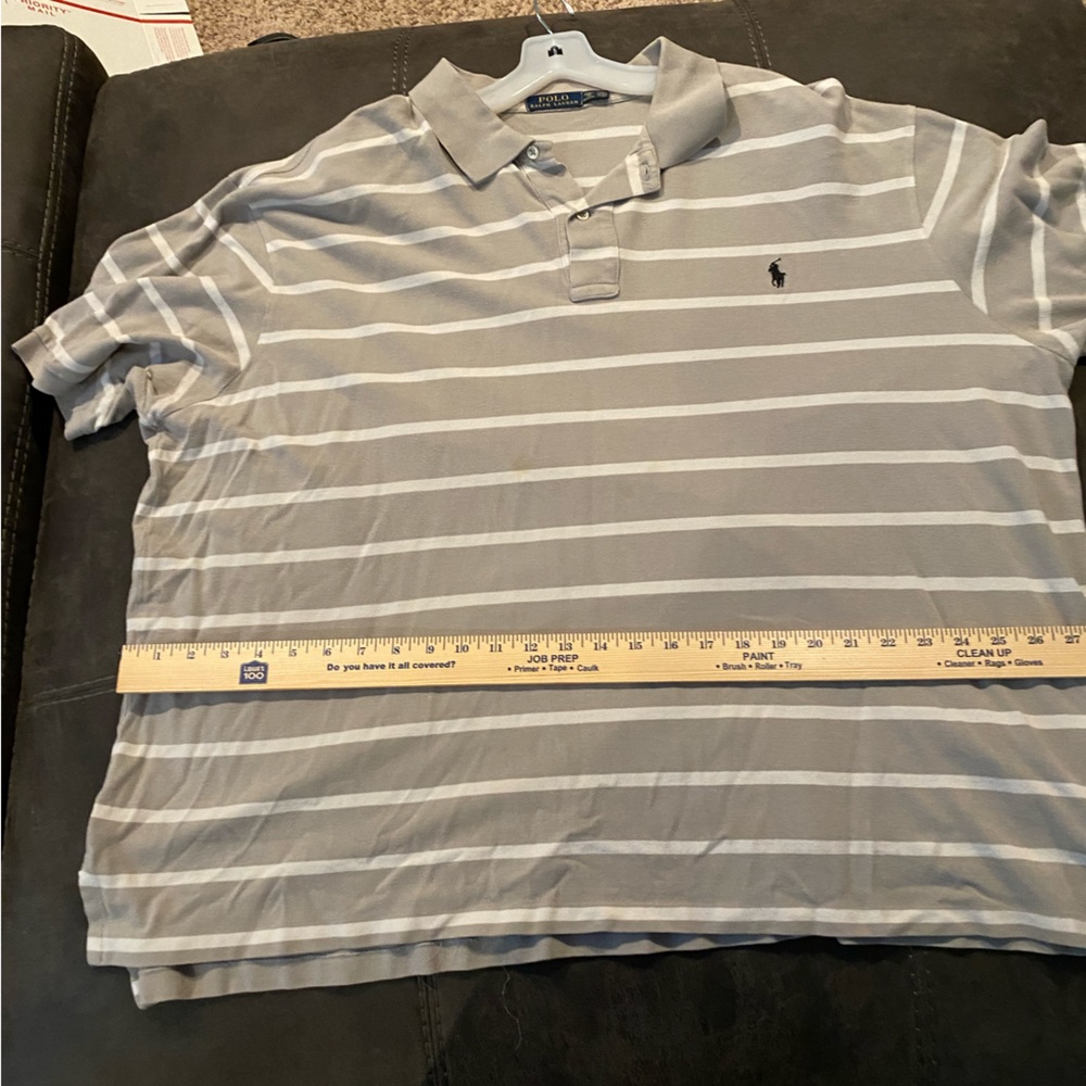Used 3XB grey and white Polo Ralph Lauren polo